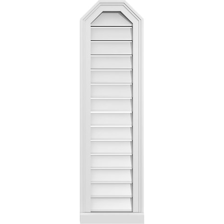 Ekena Millwork Octagonal Top Surface Mount PVC Gable Vent w/ 2"W x 2"P Brickmould Sill Frame, 12"W x 42"H GVPOT12X4203SF